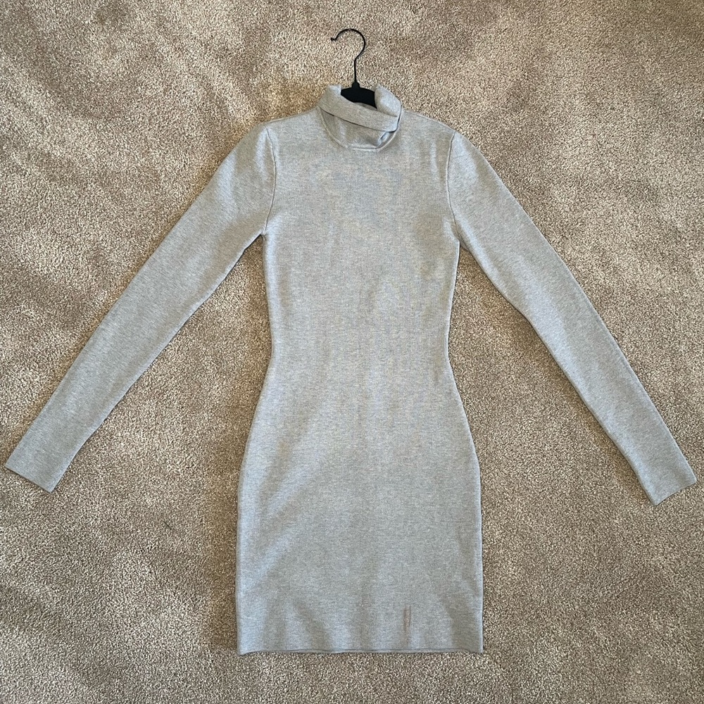 Grey Turtle Neck Dress